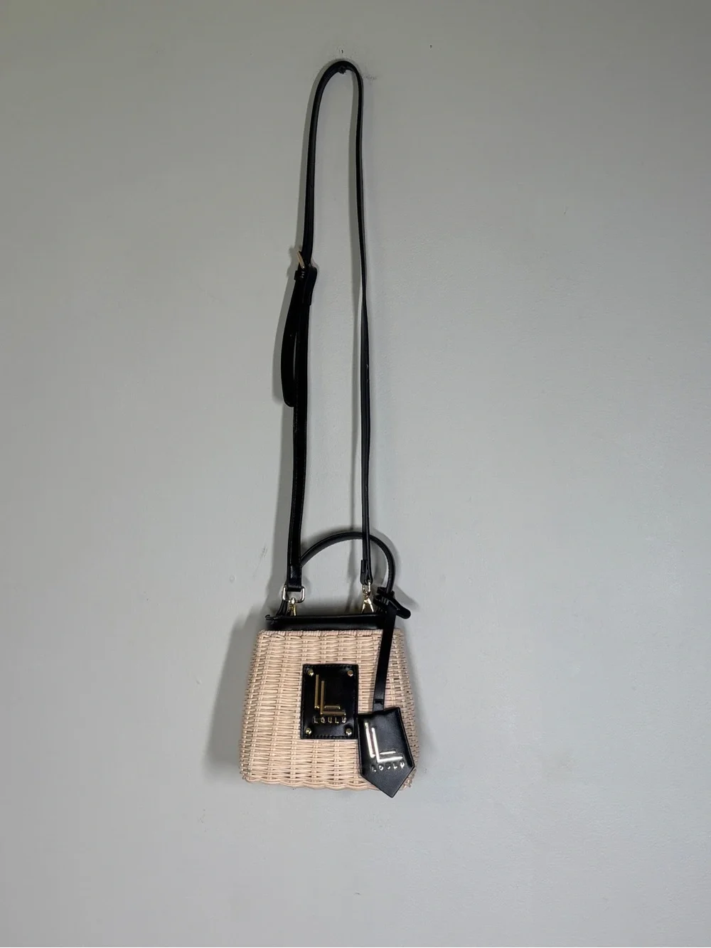 Woven Wicker Top Handle Crossbody